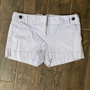 Express blue and white striped shorts